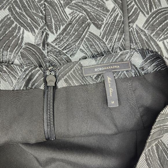 BCBG MaxAzria Women's Black Basket Weave Jacquard Mini Skirt A-line Size Medium - Picture 4 of 7